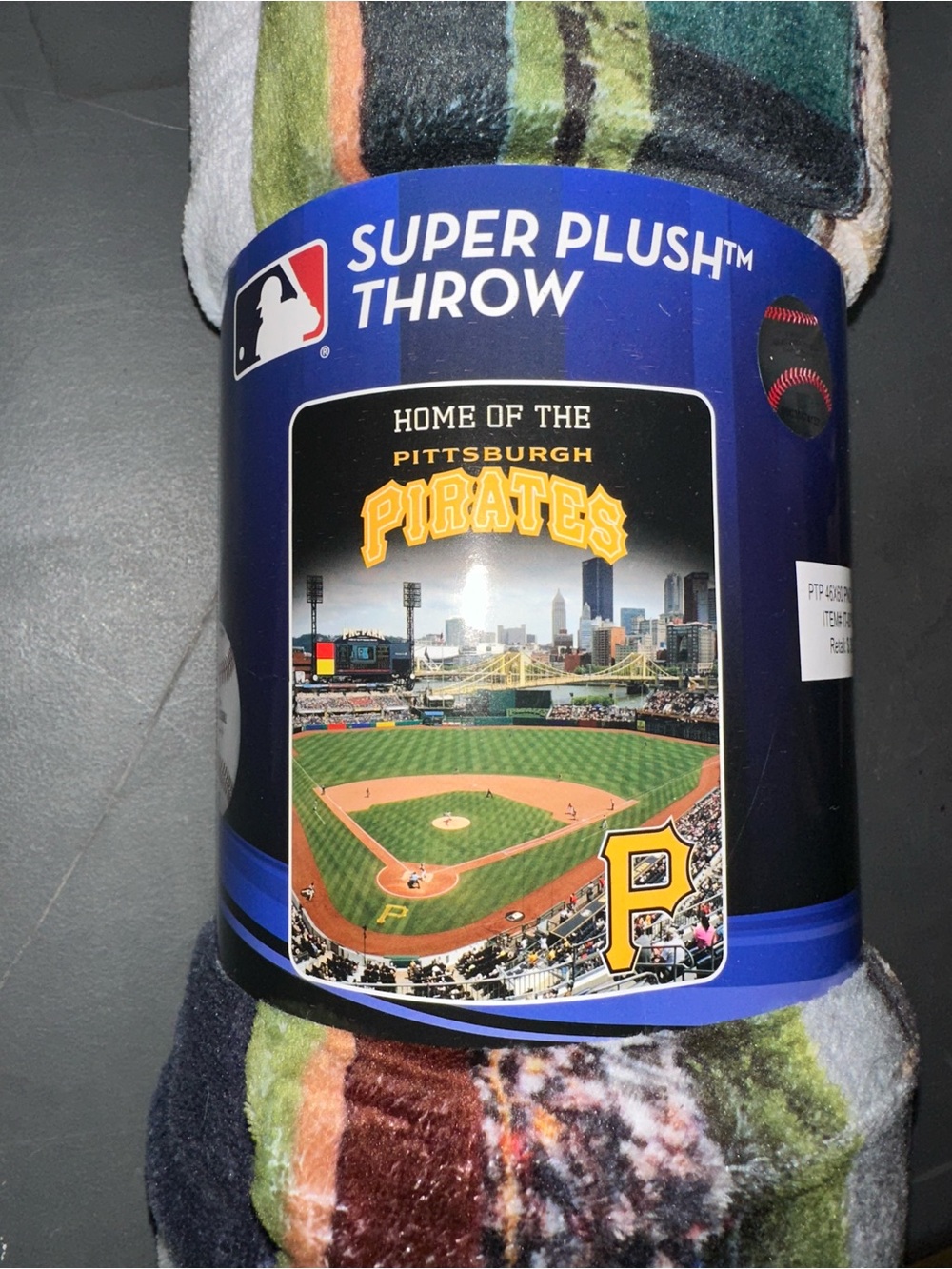 MLB Super Plush Throw in Black, Blue, White